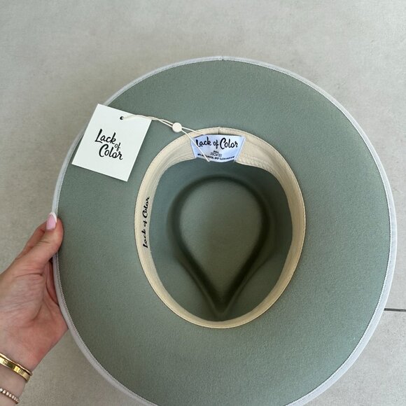 NWT Lack Of Color The Rancher Wool Felt Fedora Hat In Sage Wide Brim main image 9